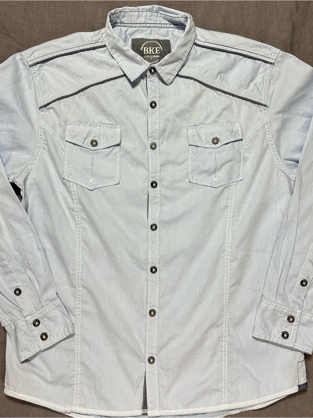 BKE Relaxed Fit Button-Down Shirt in Light Blue
